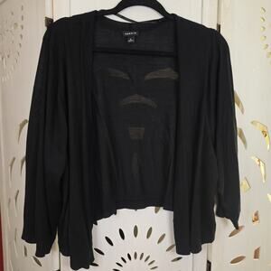 Torrid Women's Crop Top Long Sleeve Open Cardigan Black Size 4